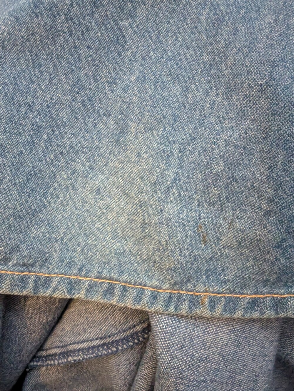 Vintage prairIe Blue Denim Chambray Modest Cottagecore Dress w/Lace Collar Sz L - Picture 13 of 13